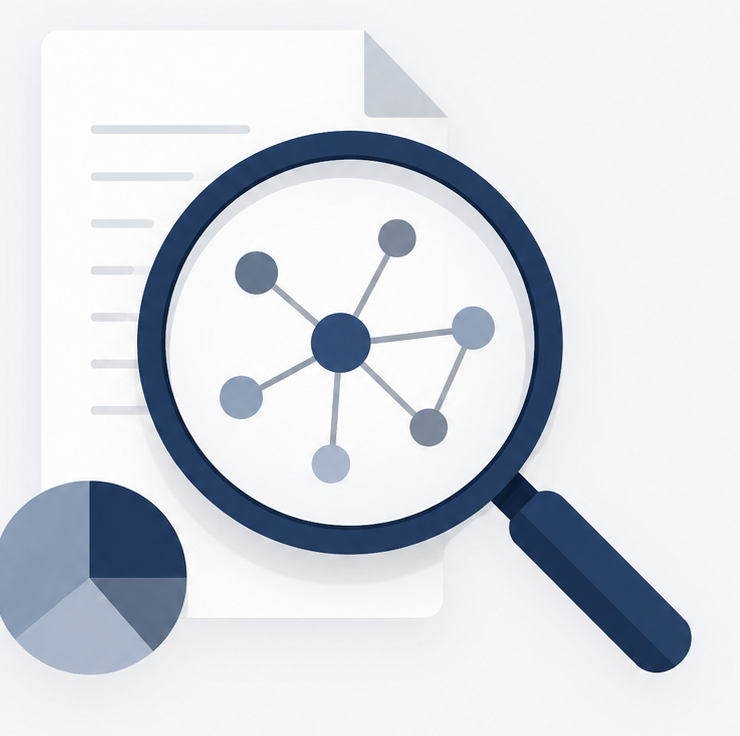 Icon representing research